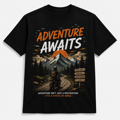 Adventure Awaits – Graphic T-Shirt