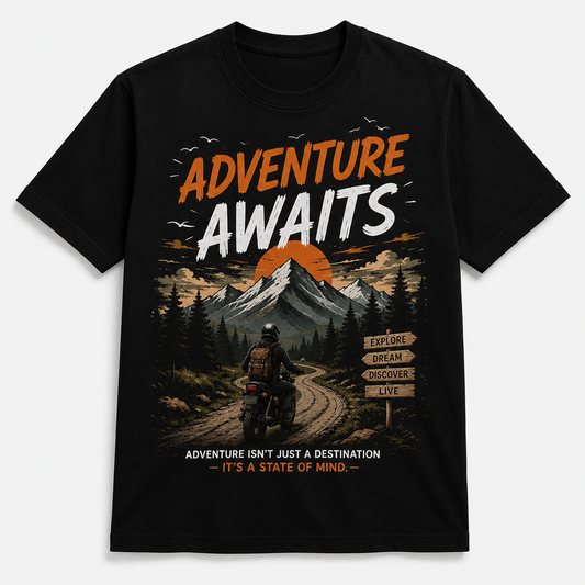 Adventure Awaits – Graphic T-Shirt
